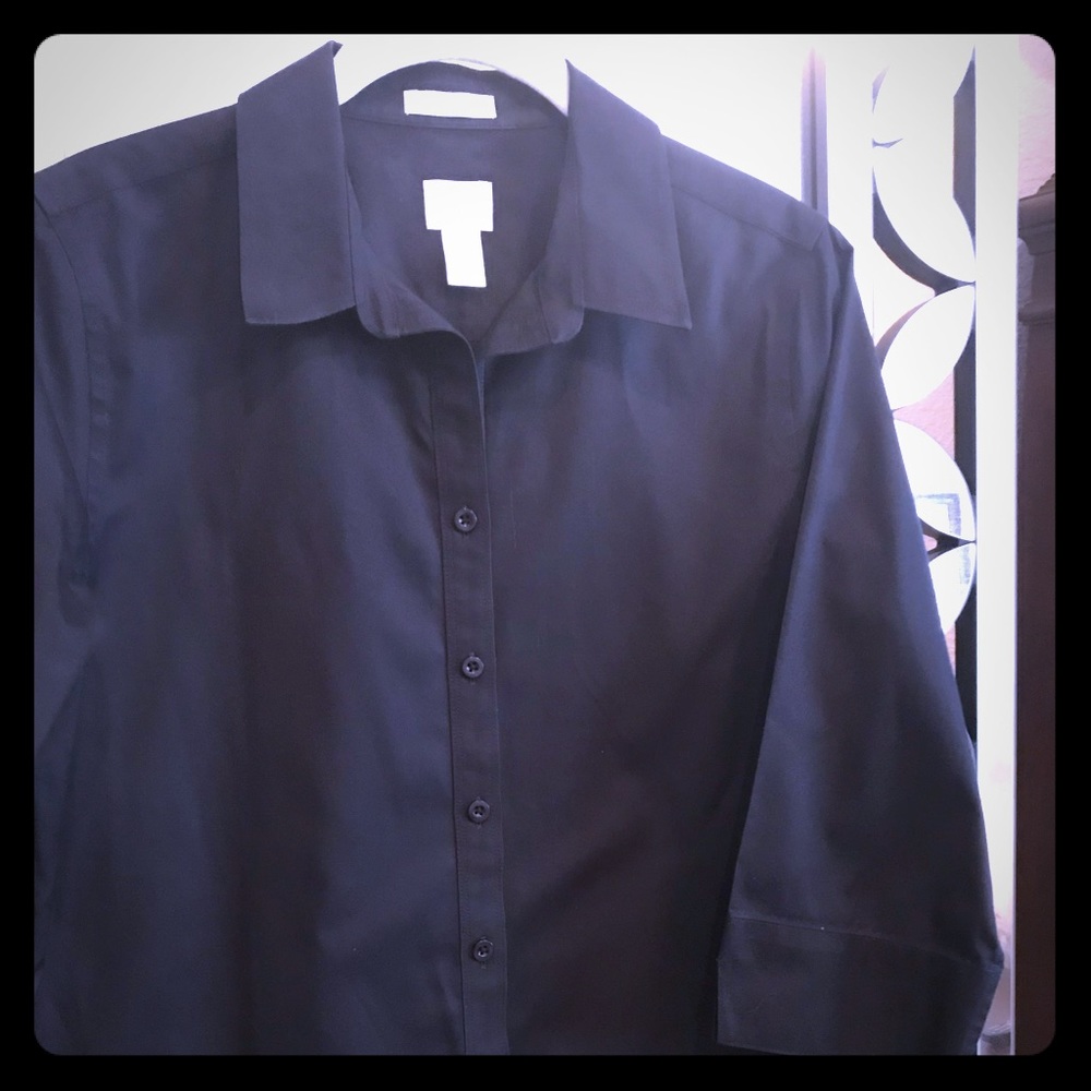 Black button down blouse